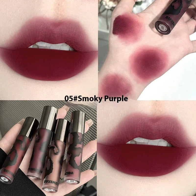 Lava Secret Matte Lip Mud Lipstick in non-transfer formula showing five shade options