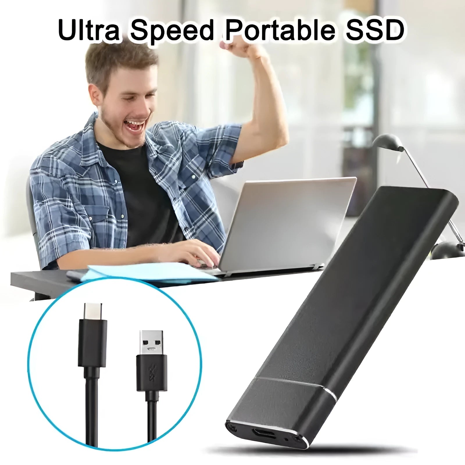 Ultra-thin 6TB mobile hard disk with metal shell in five colour options alongside included data cable
