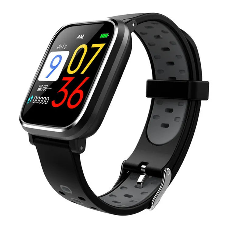 Q58 smart bracelet with 1.3-inch touch screen and silicone strap in gray