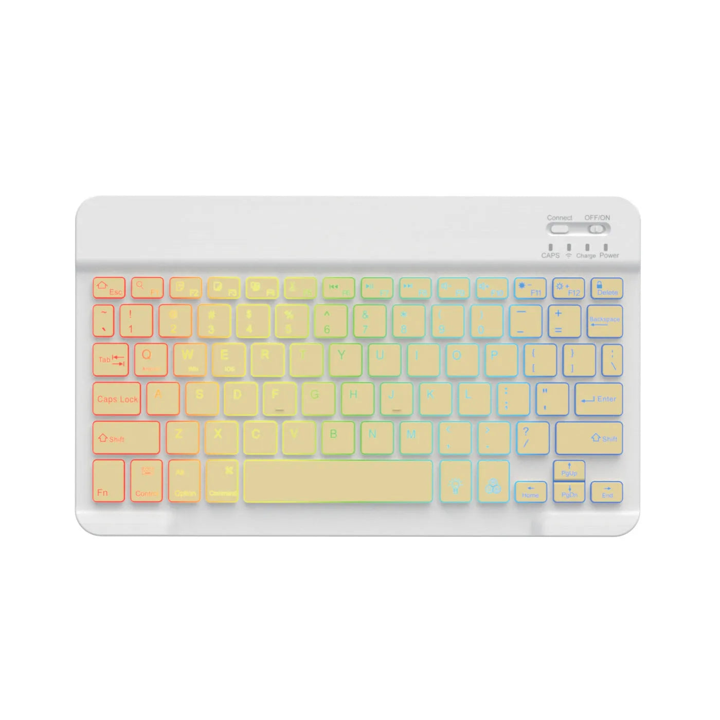 10-inch Bluetooth keyboard with colourful backlit lighting for tablets and mobile phones
