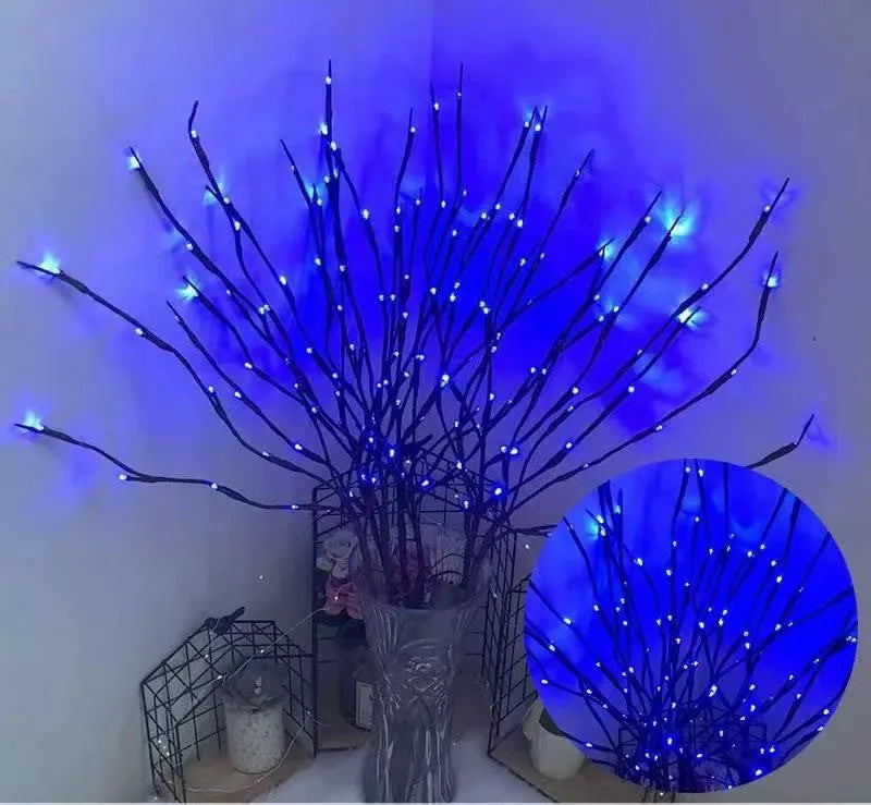 LED simulation branch tree light with adjustable colours in vase display