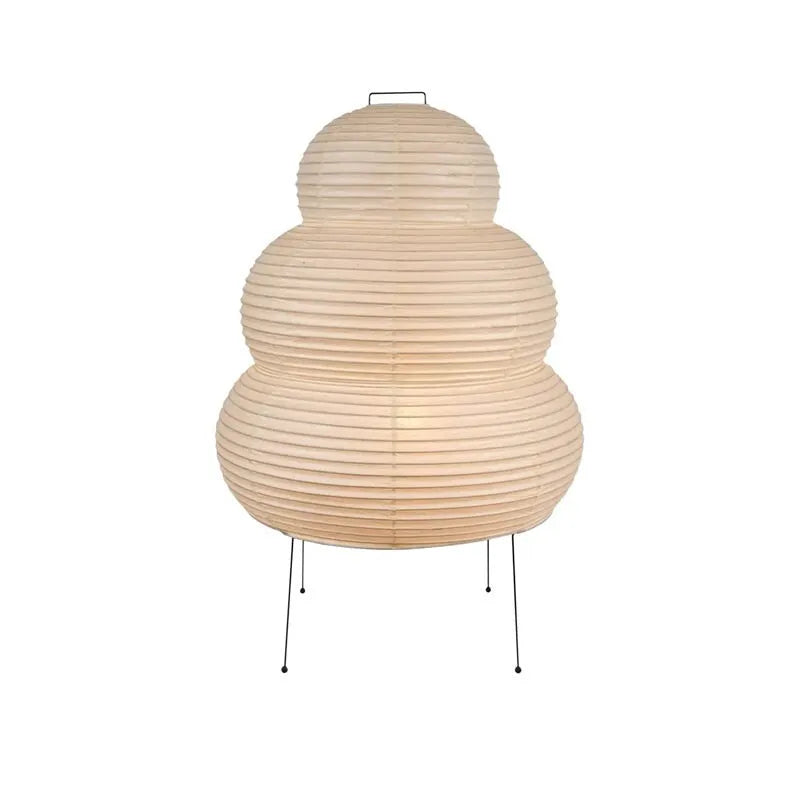 Japanese style rice paper table lamp with handmade shade and aluminium base