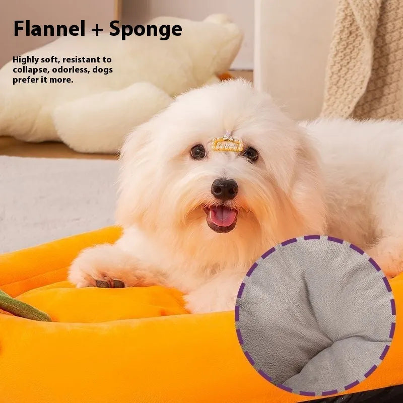 Washable cloth dog mat in brown colour showing removable design with size options from S to XXL