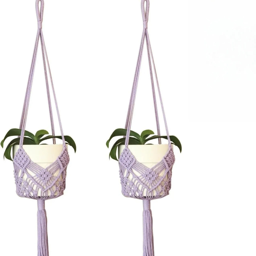 Hand-woven polyester cotton flower pot in minimalist design with natural texture