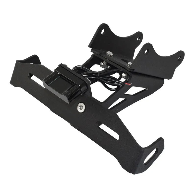 Black aluminium alloy rear licence plate bracket for Honda motorcycles on short tail modifications