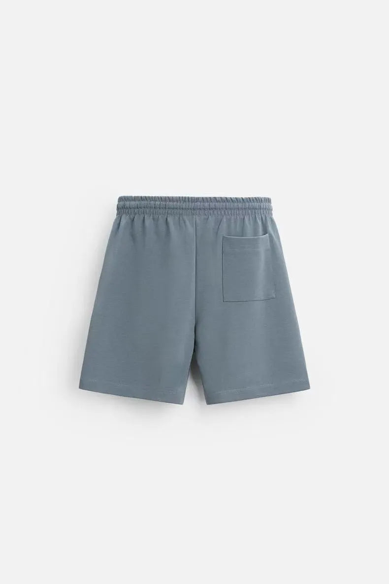 Men's loose double-sided cloth texture short sleeve t-shirt and matching shorts casual set