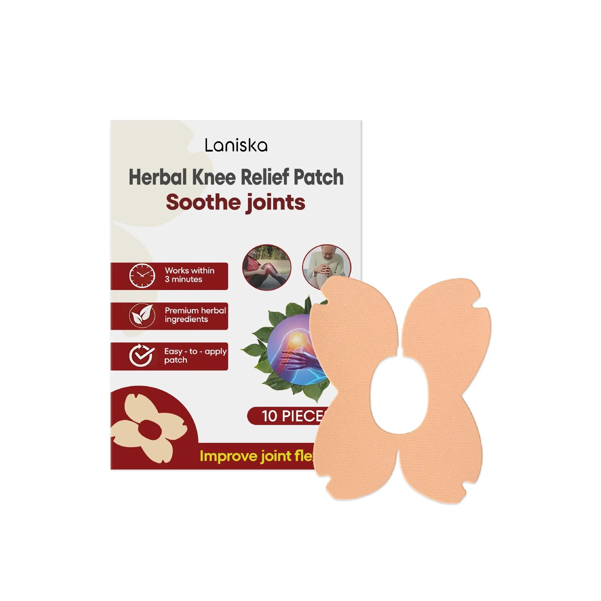 LANISKA herbal moxa leaf menthol joint nourishing adhesive bandages 10 piece pack with storage box