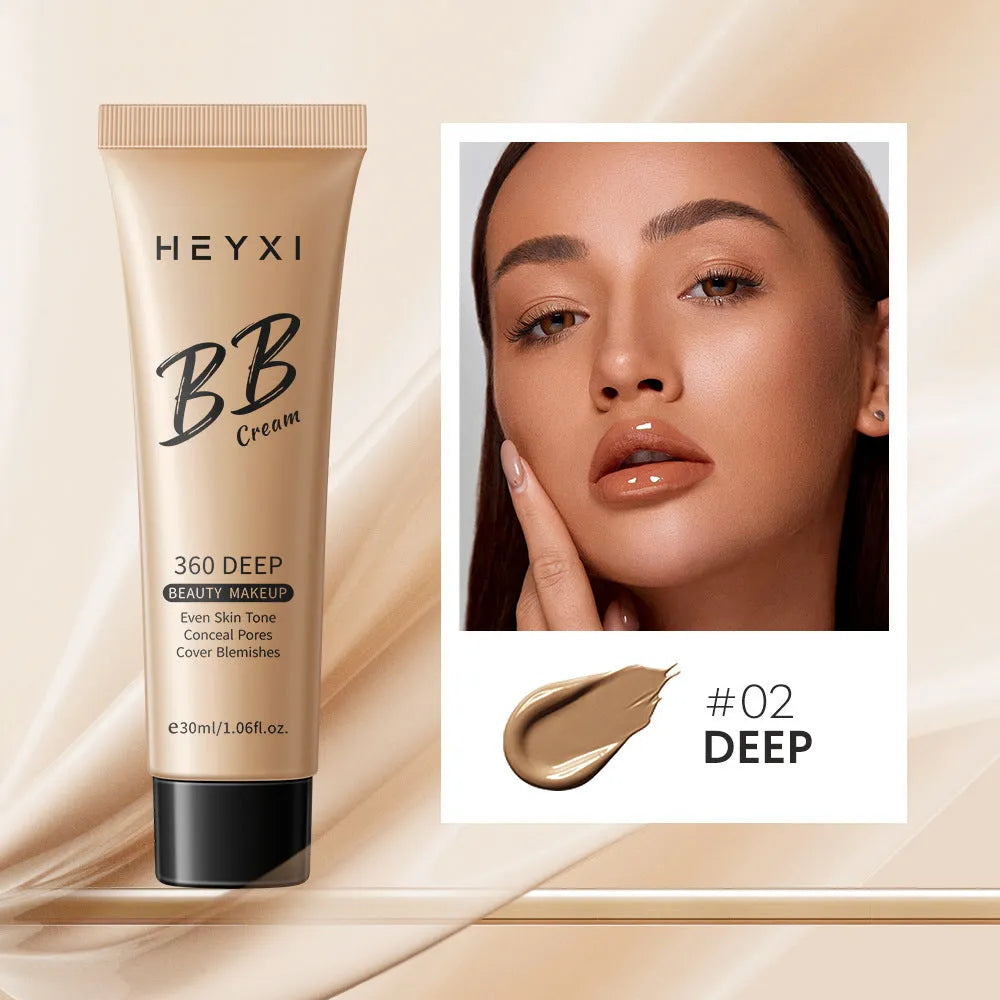 Waterproof sweat-proof BB cream in four colour shades 01 02 03 04