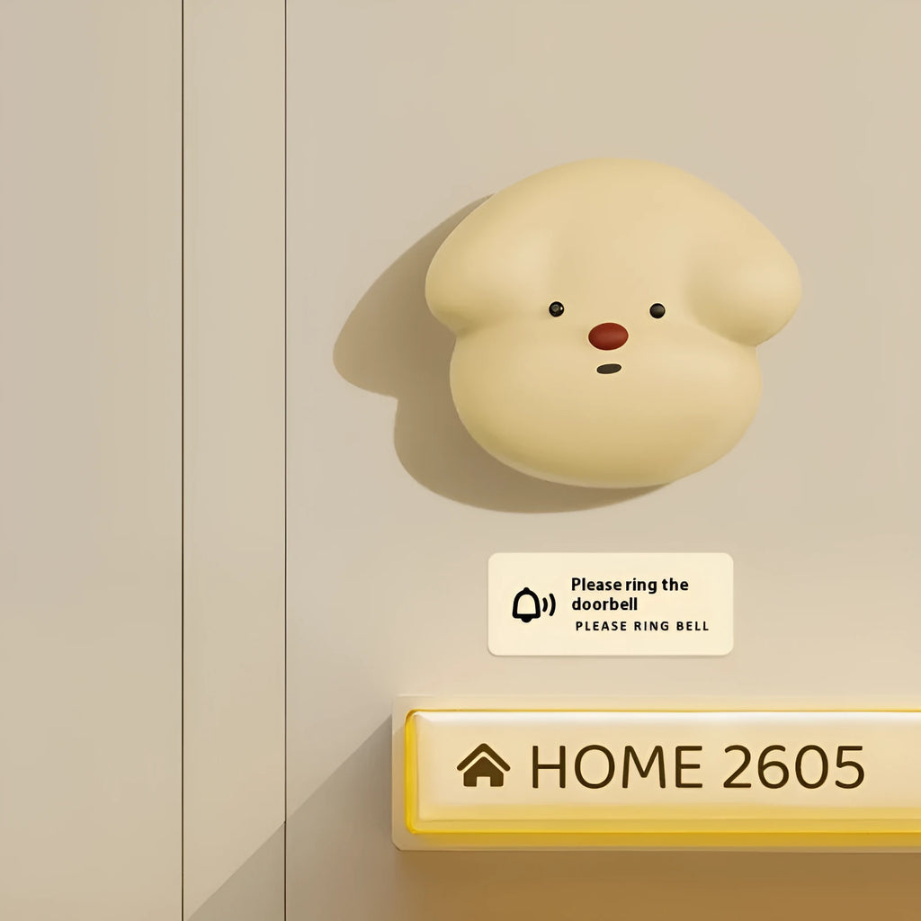 Household wireless plug-in beeper doorbell in milky yellow or white colour