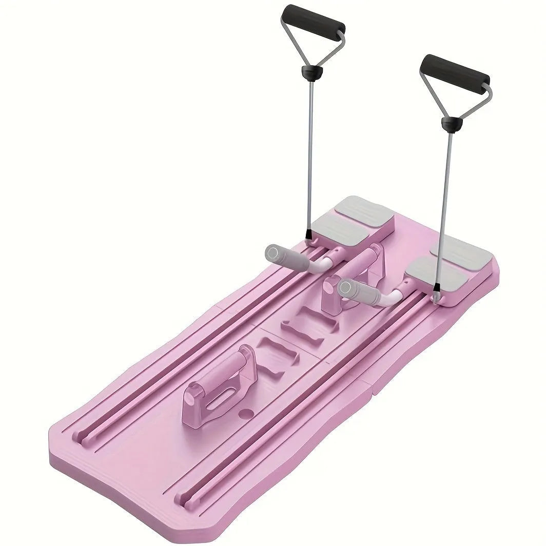 Blue and pink portable ABS fitness board for home core training exercises
