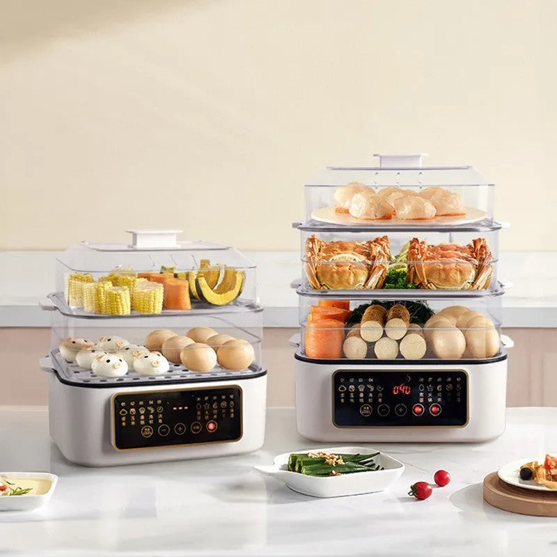 28 litre electric food steamer with stainless steel rack and 800W power rating