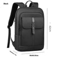 Black Oxford cloth backpack with urban simplicity design for business commuting