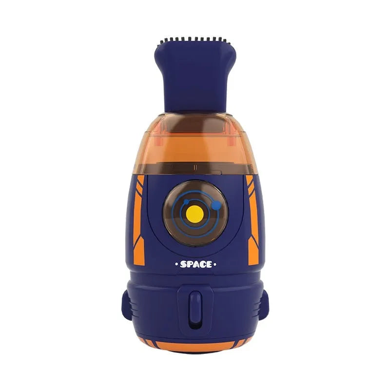 USB desktop vacuum cleaner in rocket design with blue colour for keyboard cleaning