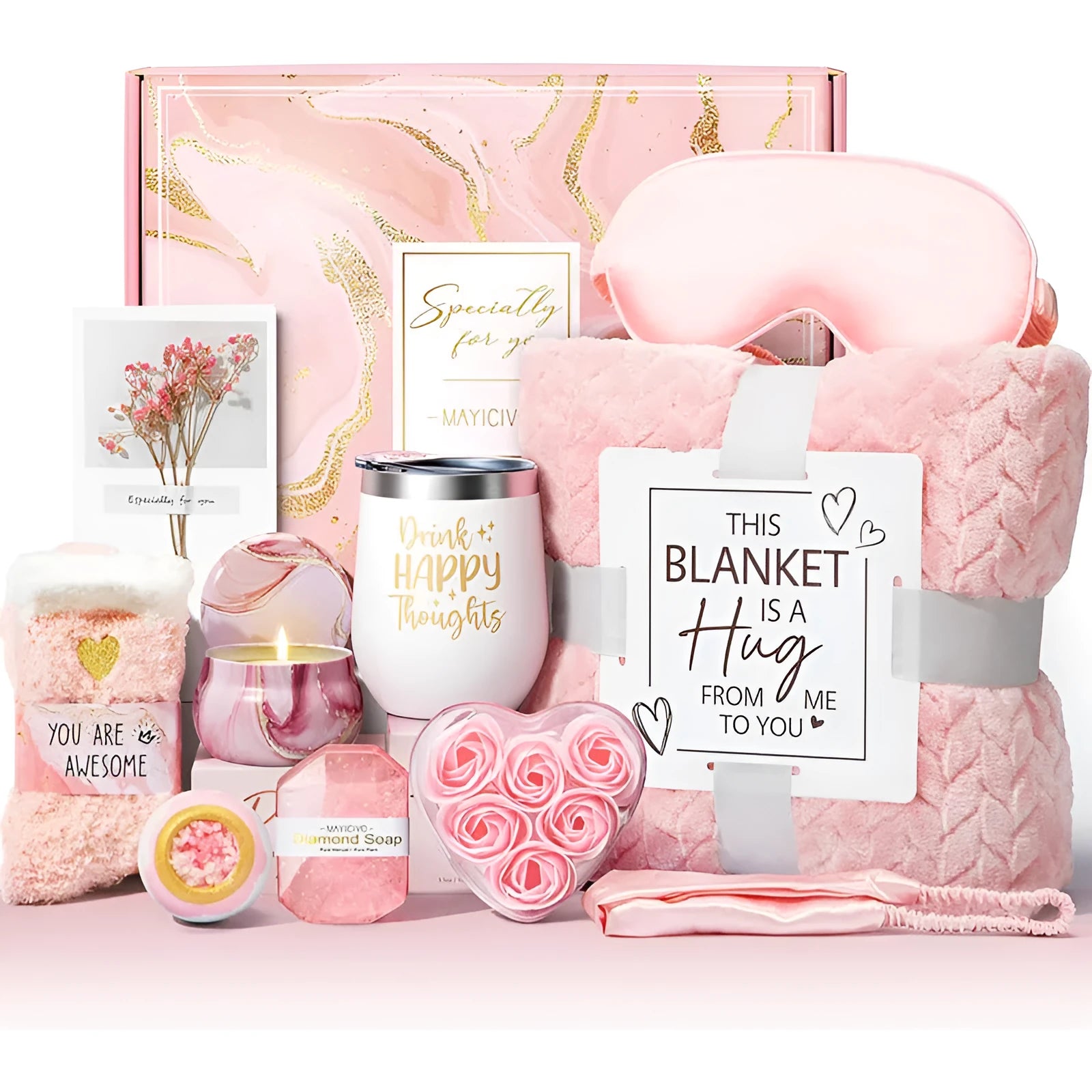 Aromatherapy candle and soap bath gift set in modern simplicity style plastic box measuring 27x23x13cm