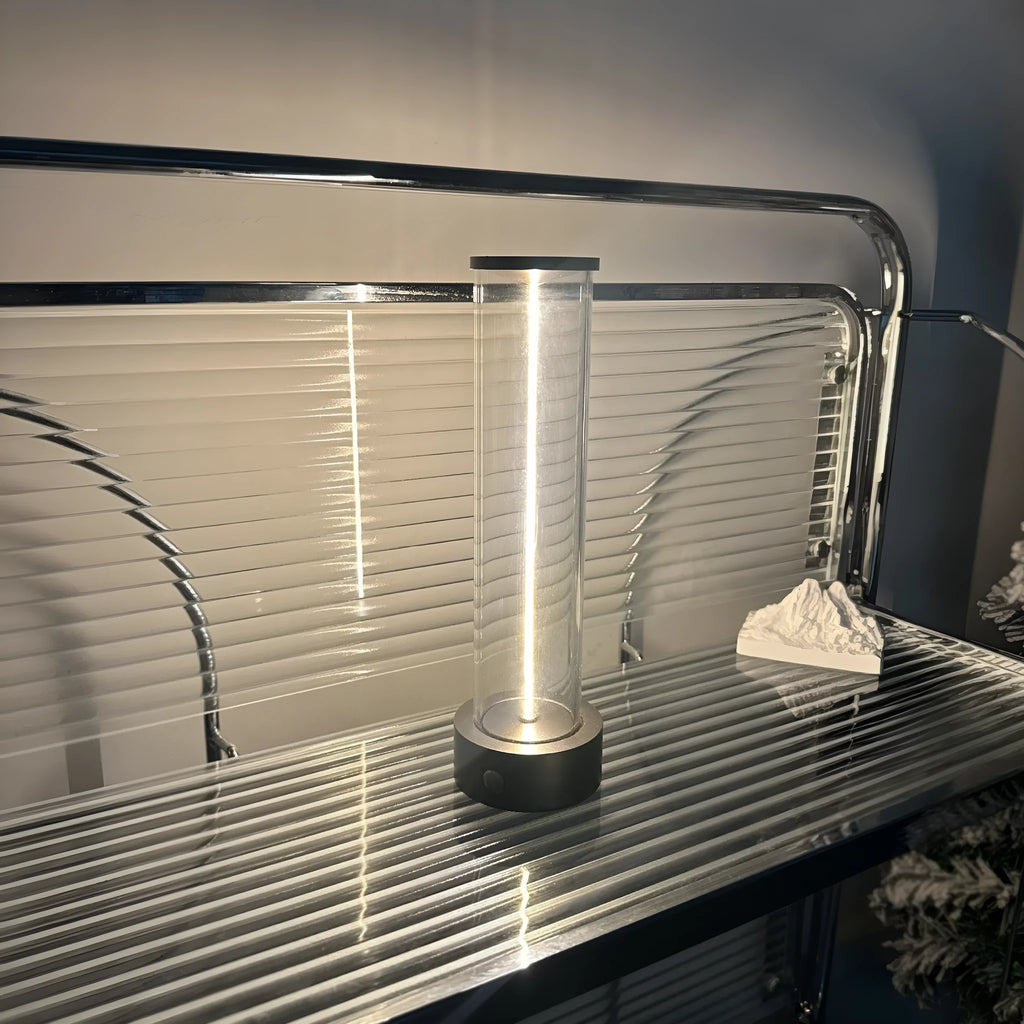 Glass LED light strip with magnetic suction base and USB charging cable