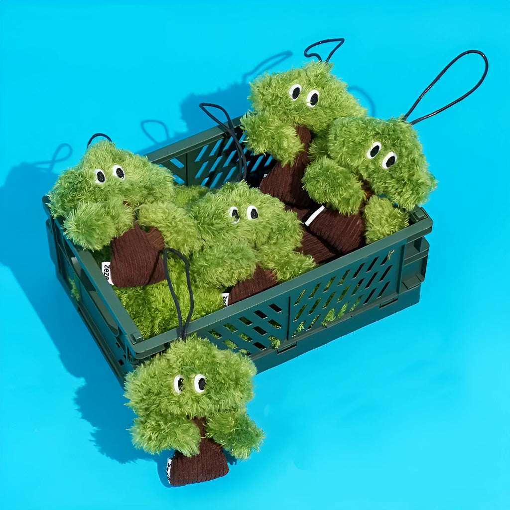 Pine tree shaped cat mint toy with dangling tease stick for chewing and interactive play
