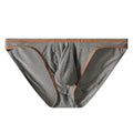 Men's ice silk modal underwear in dark grey showing knitted construction and hip support design
