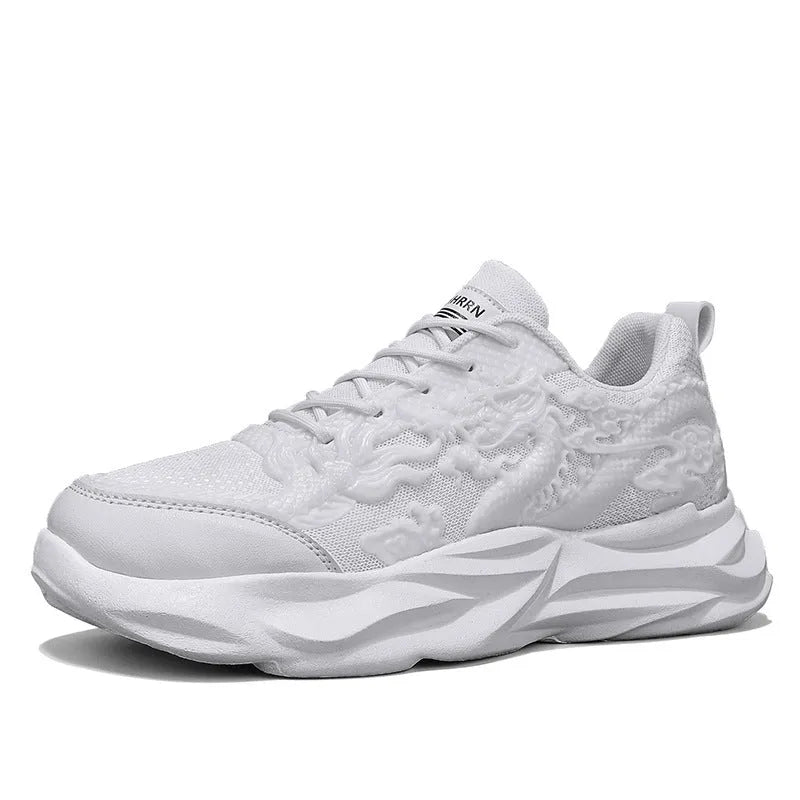 Casual fly knit sneakers in dragon colours with rubber sole for leisure activities