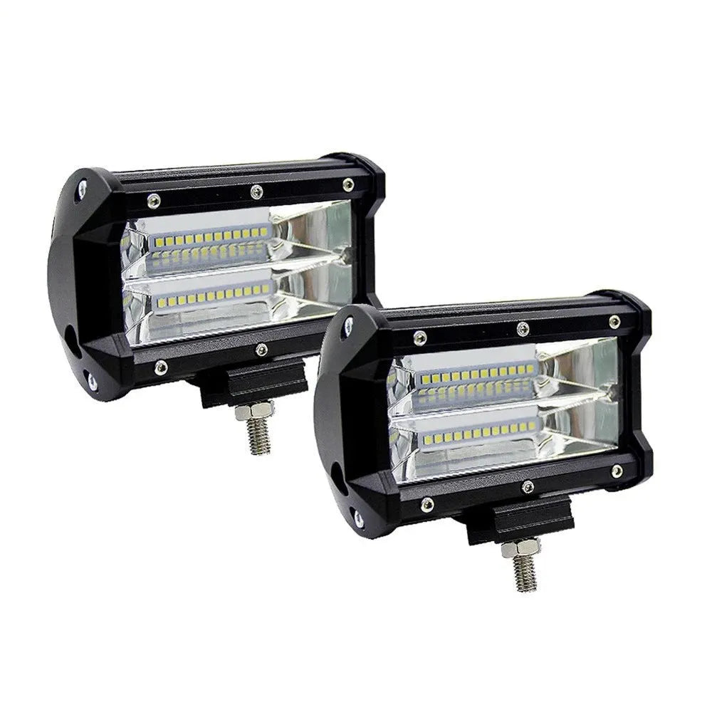 Black 5-inch LED work light for off-road vehicles with aluminium housing and polycarbonate cover