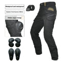 Motorcycle waterproof cycling trousers in black or green with protective gear set