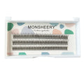 Black V-shaped fairy fishtail false eyelashes showing thick segment design and multiple length options.