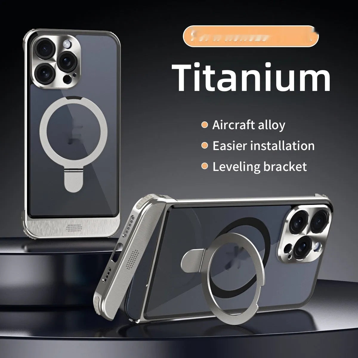 Half pack phone case with magnetic bracket and suction for iPhone in silver gray