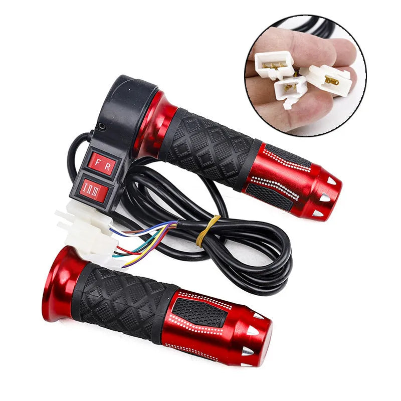 Electric car accelerator modification kit with three-speed rotating handle and multiple handle options