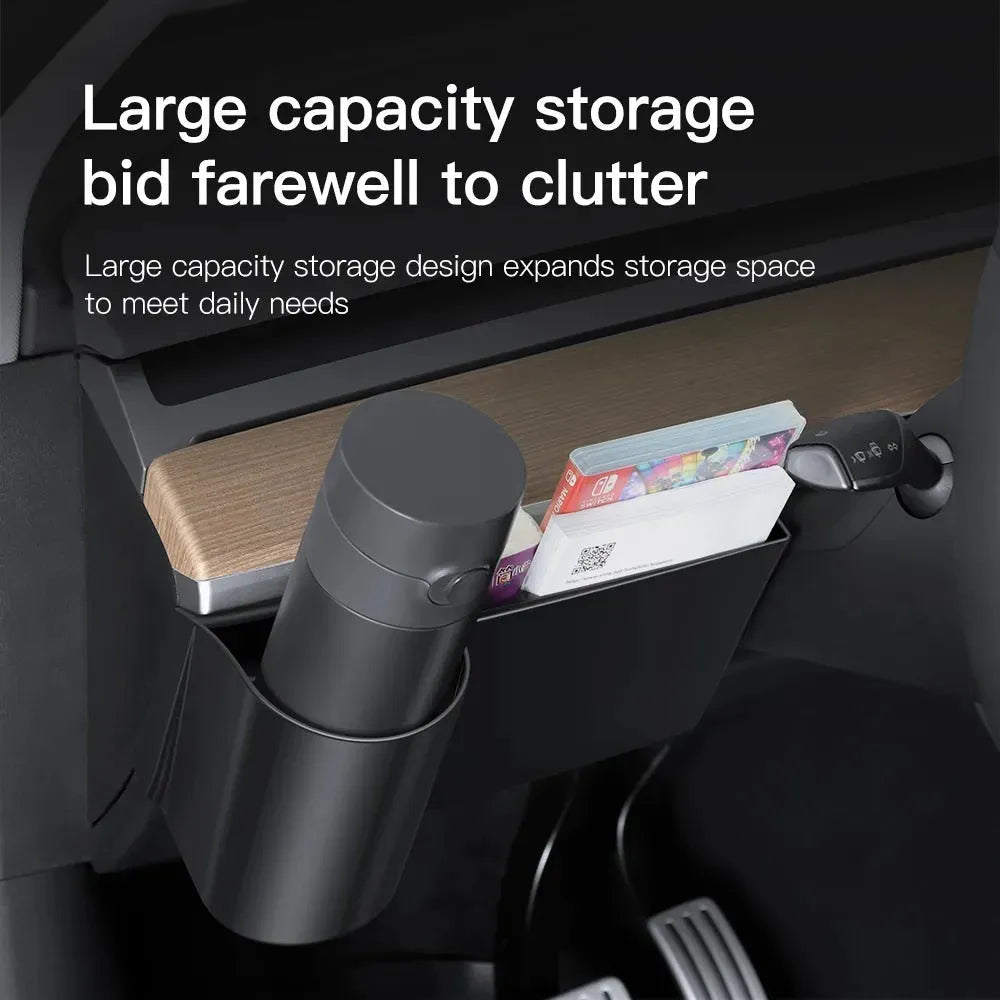Black plastic water cup holder for Tesla Model 3 and Model Y centre console