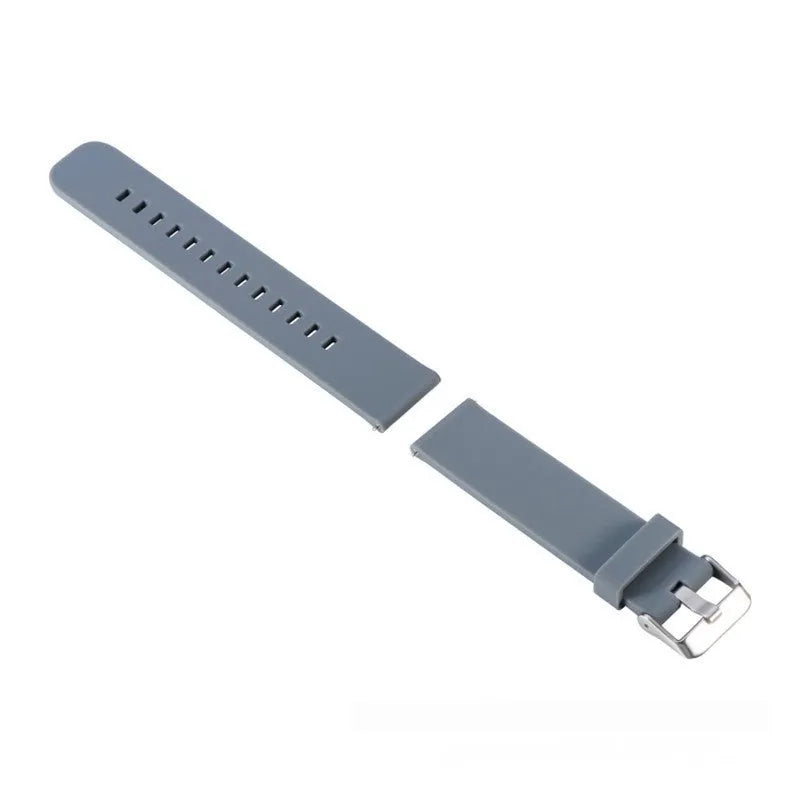 Solid colour silicone replacement watch strap for Garmin Forerunner 245 with straight buckle.