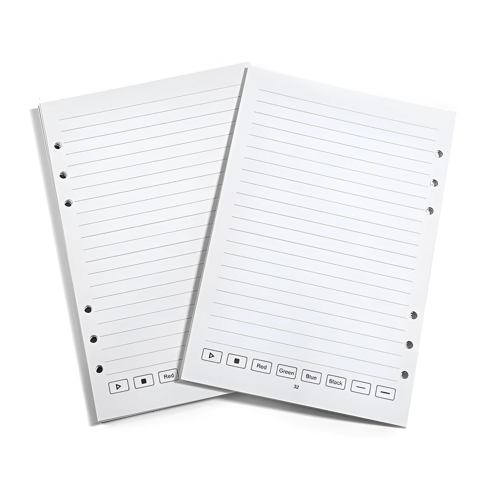 Pack of Zodiac Forest Paper loose leaf notebook refill with 64 pages and nine pen refills for 6-hole spiral binders.