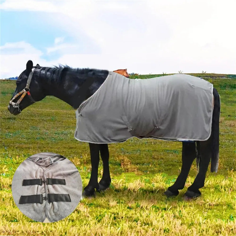 Winter thickened flannel horsecloth 180x180cm with mosquito and insect protection for horses