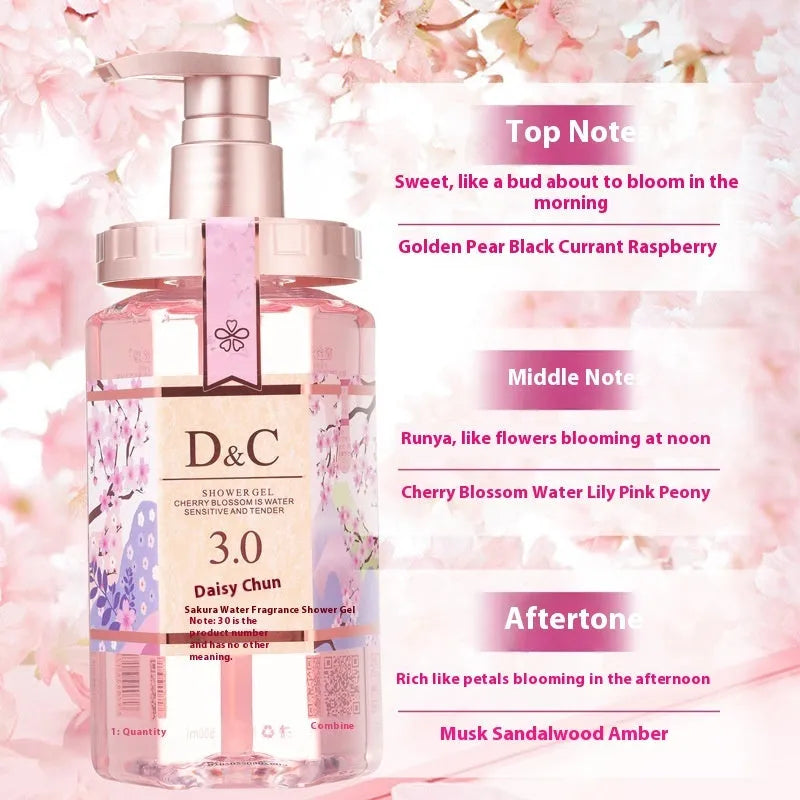 Sakura shampoo conditioner shower gel set 500ml bottles deep cleaning oil control