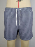 Polyester fibre striped beach shorts with straight leg opening and triangle lining design in multiple colours