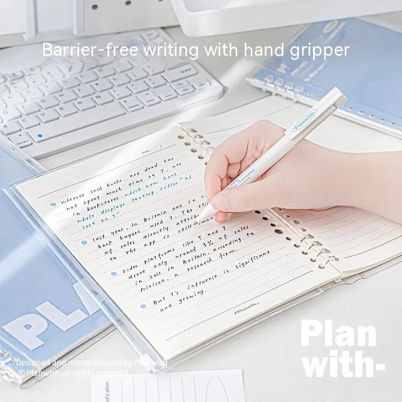 A5 spiral notebook with PVC cover in white or blue colour options