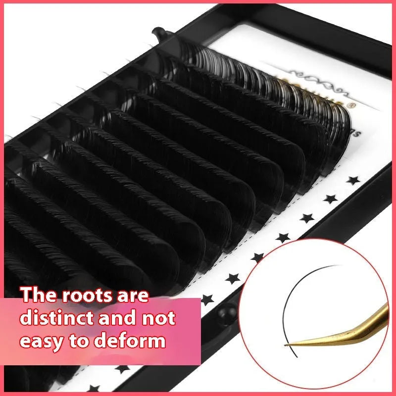 16-row dense false eyelashes in mink hair with matte round wool texture, lengths 8mm to 18mm