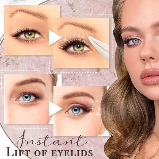 Box of no-glue eyelid stickers in L, M, and S sizes made from non-woven fabric
