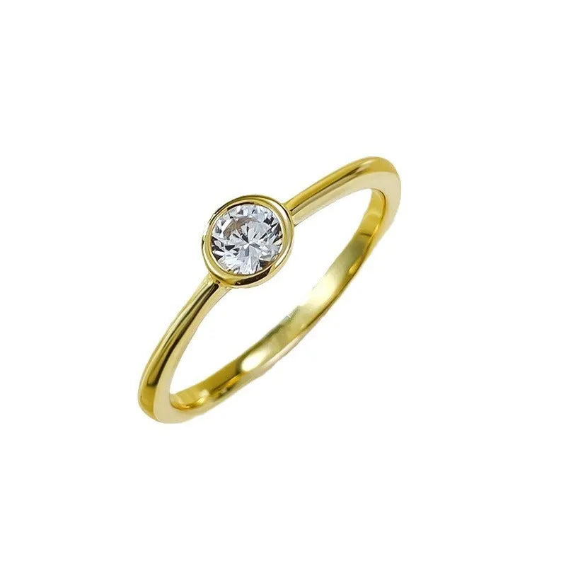 Minimalist silver crown ring with line detailing, shown in gold or platinum electroplated finish.