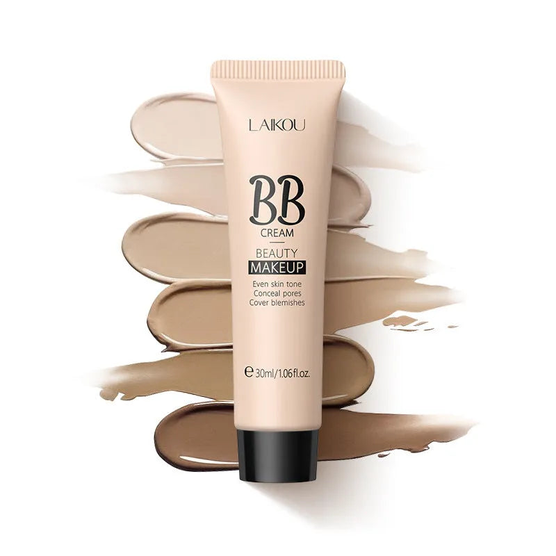 30ml tube of Natural Makeup BB cream in nine shades from Ivory White to Brown.