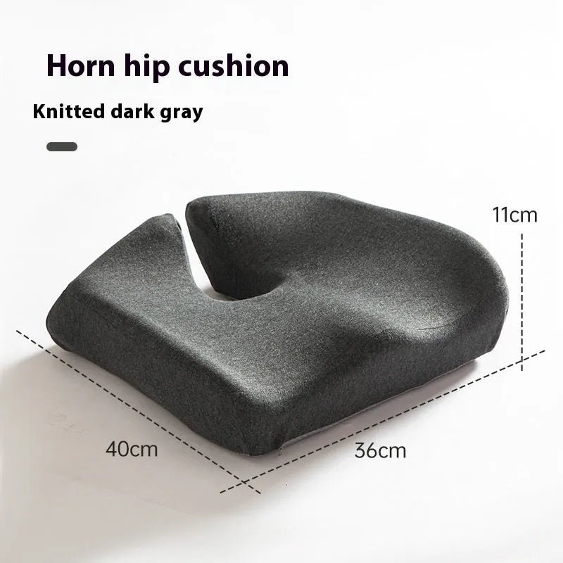 Memory foam office chair cushion in grey showing 36x40x11cm dimensions