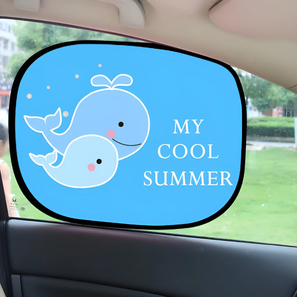 Electrostatic adsorption car side window sunshade with animal design