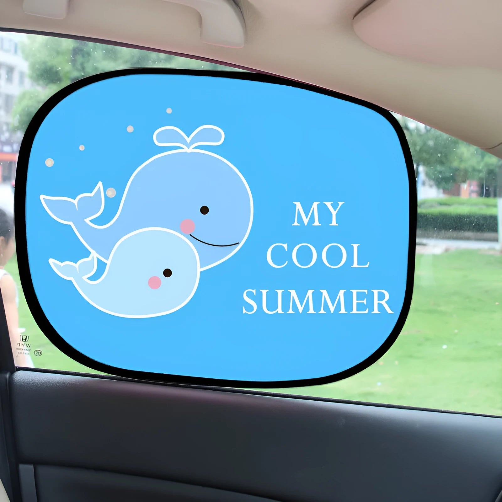 Electrostatic adsorption car side window sunshade with animal design