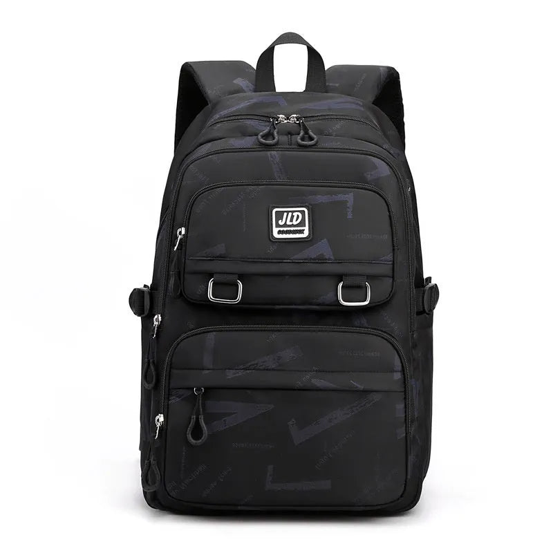 Girls' large capacity nylon school backpack with physiological curve backplane in multiple colour options