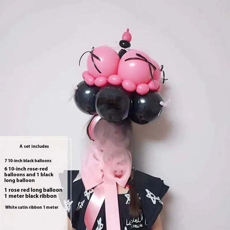 Round balloon bouquet cake DIY decoration set for birthday party centrepieces