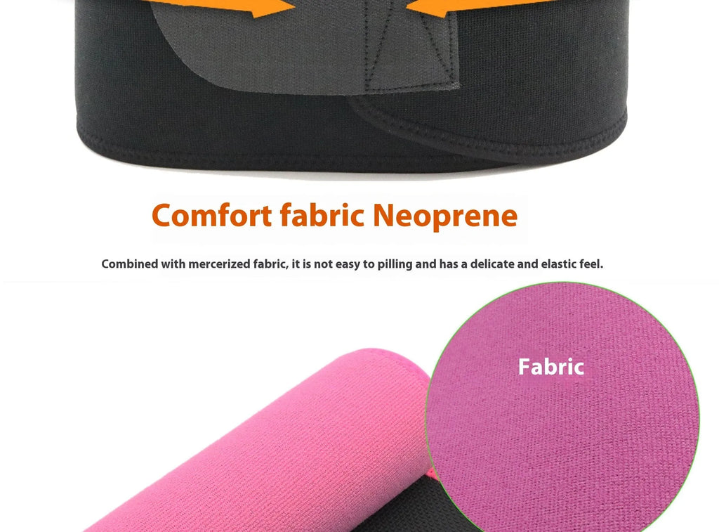 Neoprene fitness lumbar support belt for running and gym workouts in black, blue, or pink colours