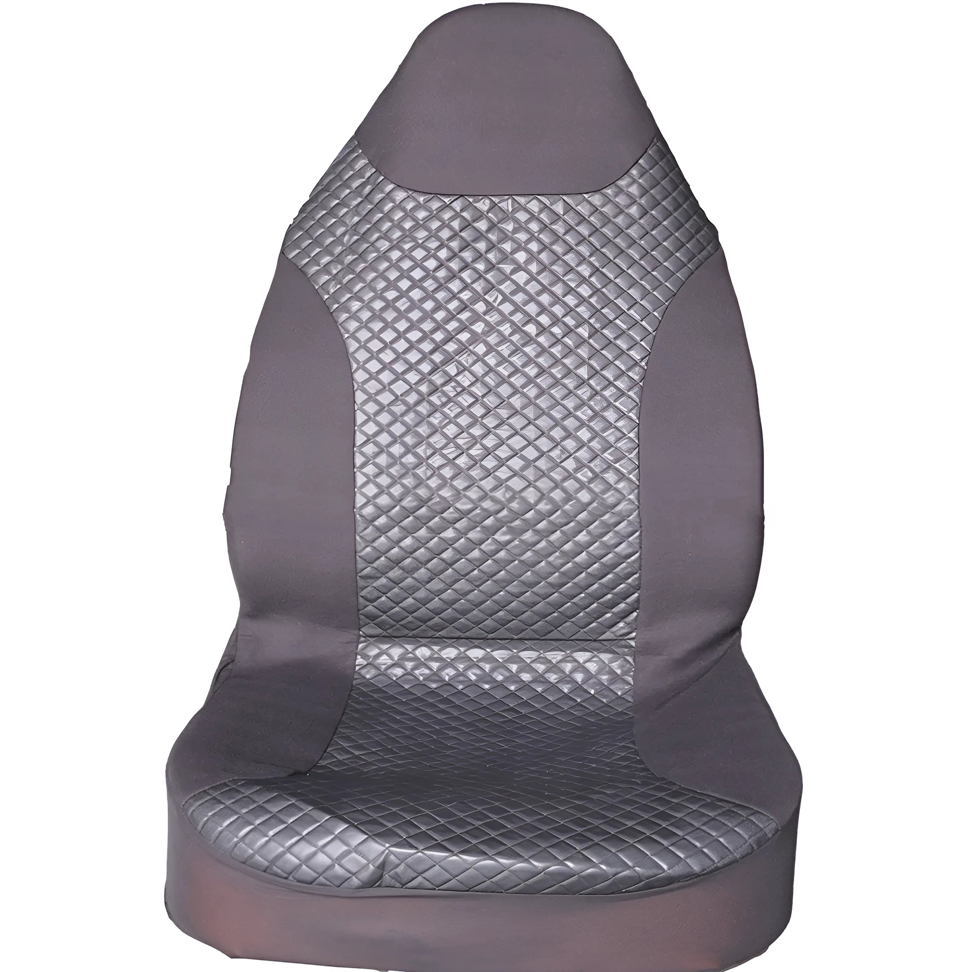 Black quilted automotive seat cover set with PU and polyester construction for bench seat protection