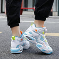 Rotating button running shoes in black synthetic leather with waterproof construction and PU soles