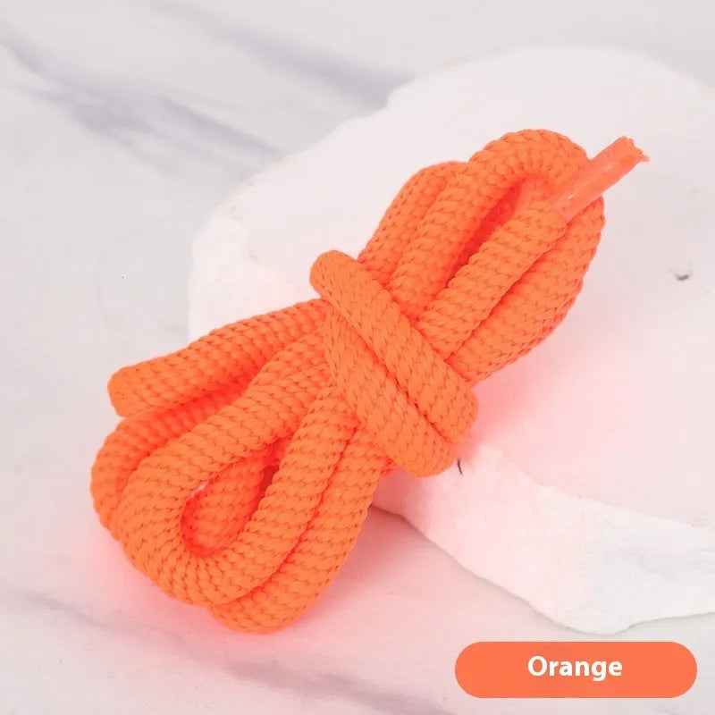 Oval elastic shoelace adapter ropes in various colours on a white background.