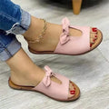 Ladies black fish mouth sandals with a decorative bow on the artificial PU upper.