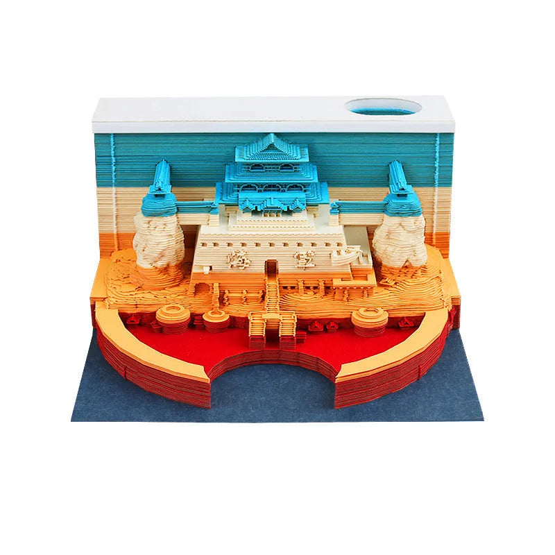 One Piece anime architecture sticky notes notepad showing 80x45mm craft paper sheets with hand tear edges