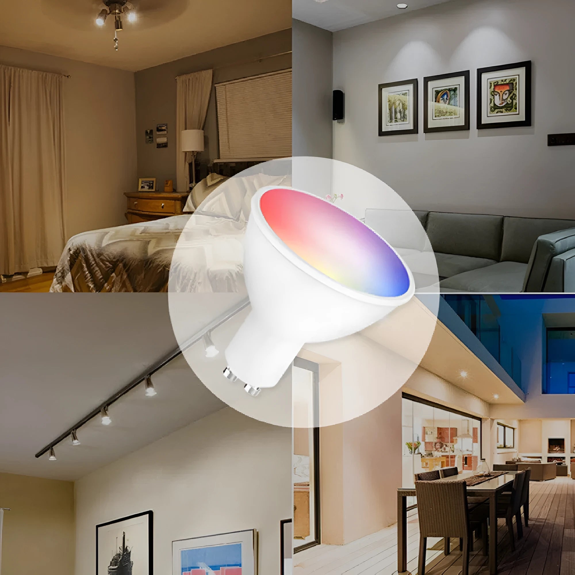 Smart WiFi GU10 LED spotlight bulb with RGBCCT colour and voice control